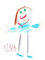 Kindgemaltes Portrait von Tina